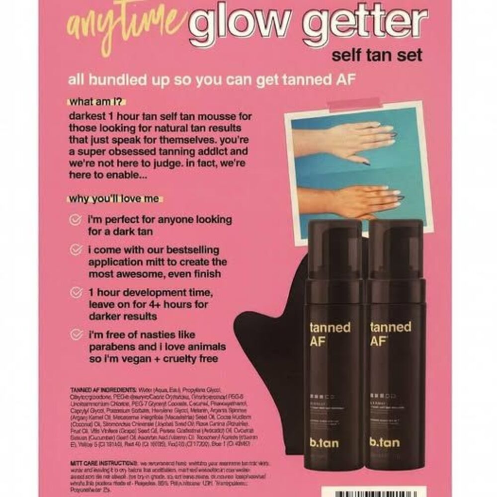b.tan Glow Getter Self-Tanning Kit|2x1-Hour Tanning Mousse+applicator - Picture 2 of 10